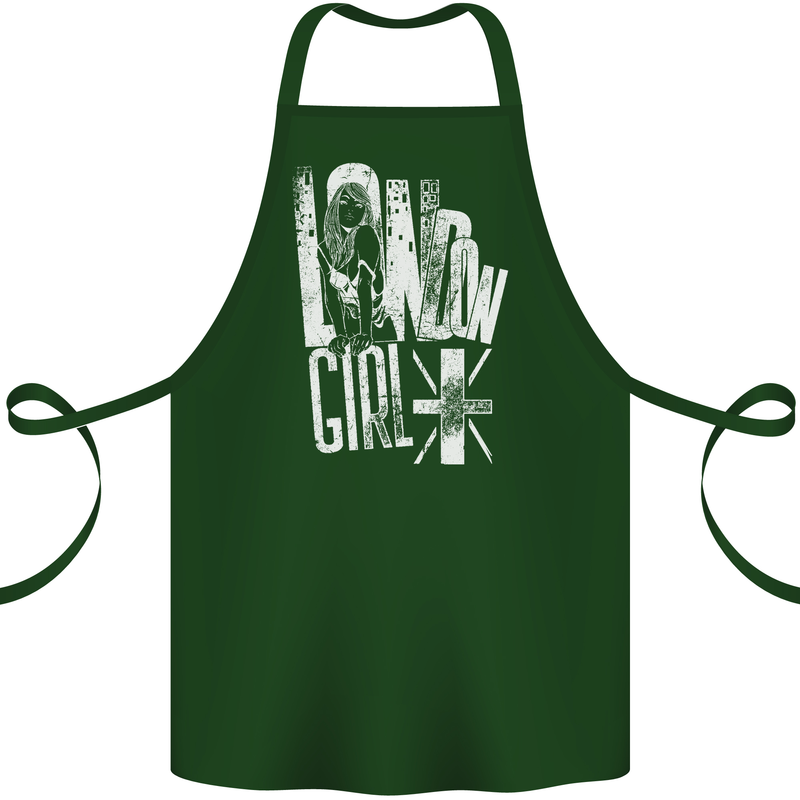 London Girl Cotton Apron 100% Organic Forest Green