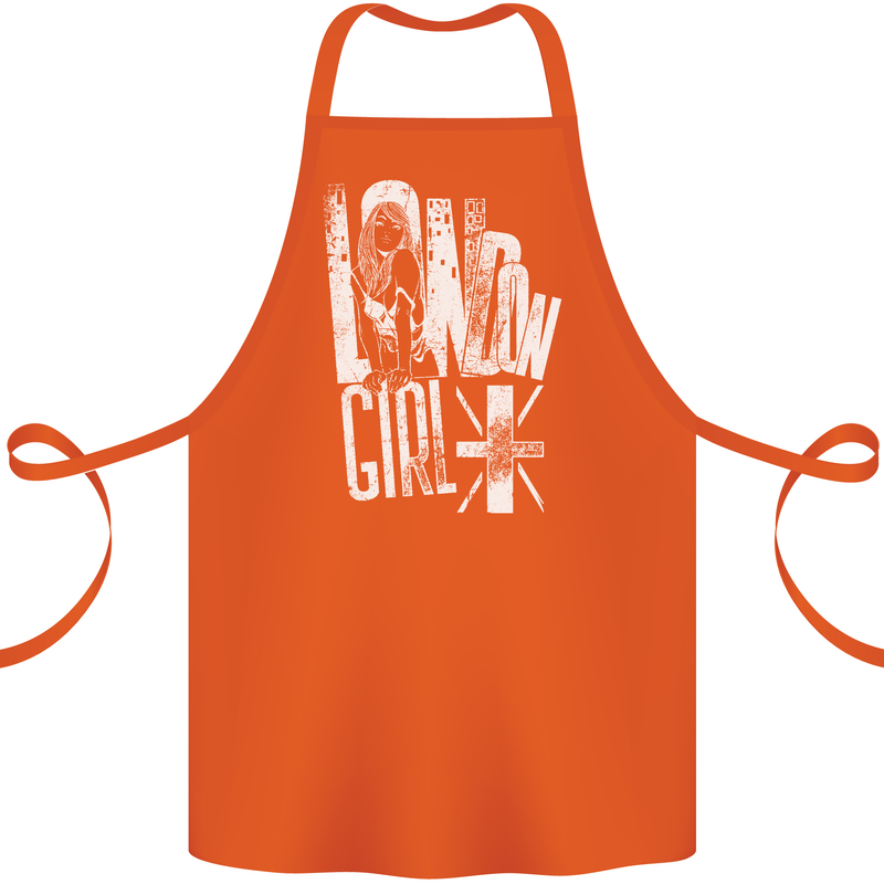 London Girl Cotton Apron 100% Organic Orange