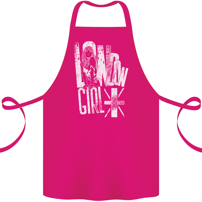 London Girl Cotton Apron 100% Organic Pink