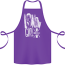 London Girl Cotton Apron 100% Organic Purple