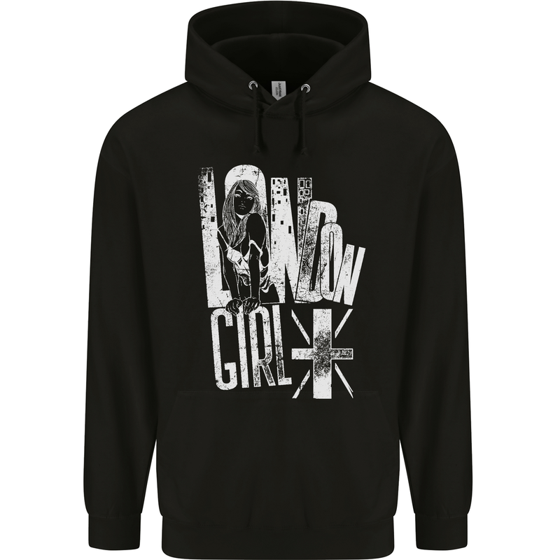 London Girl Mens 80% Cotton Hoodie Black