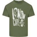London Girl Mens Cotton T-Shirt Tee Top Military Green
