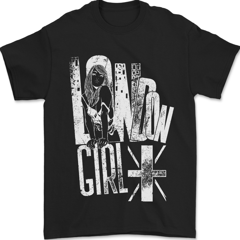 London Girl Mens T-Shirt 100% Cotton Black