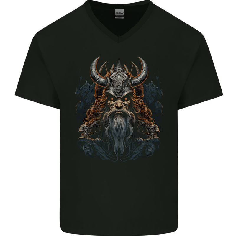 Lord of the Vikings Mens V-Neck Cotton T-Shirt Black