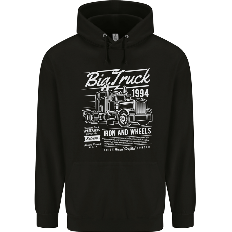 Lorry Driver HGV Big Truck Childrens Kids Hoodie Black