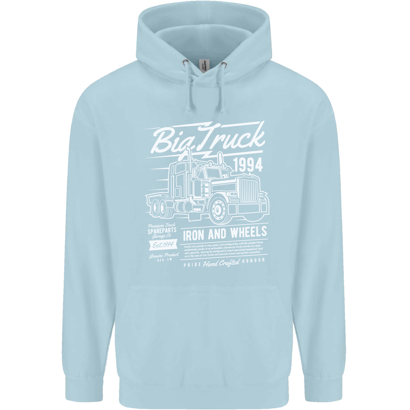 Lorry Driver HGV Big Truck Childrens Kids Hoodie Light Blue