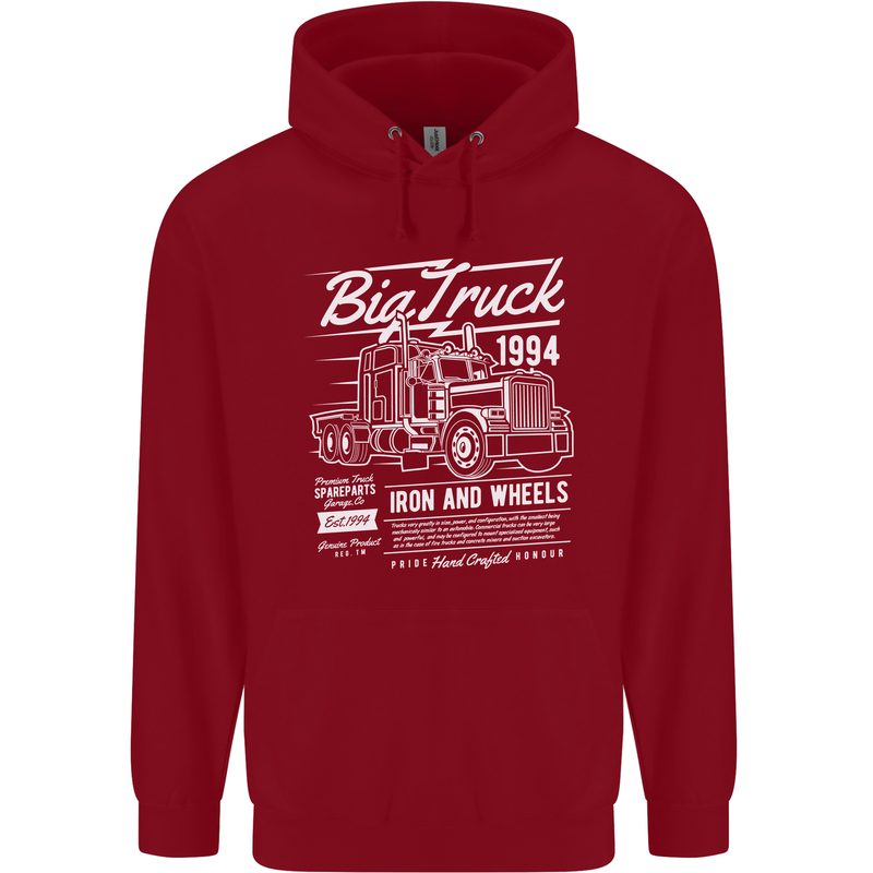 Lorry Driver HGV Big Truck Childrens Kids Hoodie Red