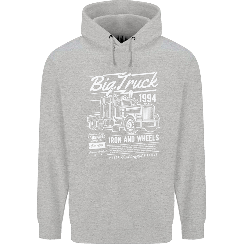 Lorry Driver HGV Big Truck Childrens Kids Hoodie Sports Grey