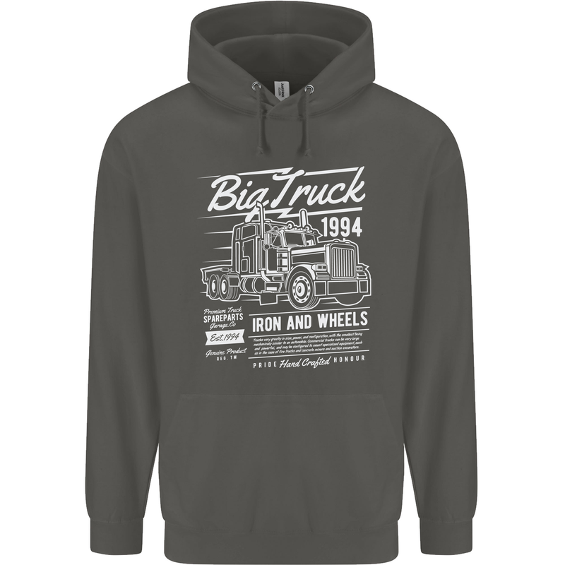 Lorry Driver HGV Big Truck Childrens Kids Hoodie Storm Grey