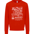 Lorry Driver HGV Big Truck Kids Sweatshirt Jumper Bright Red