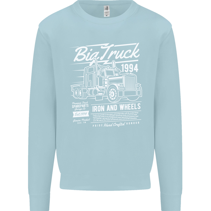 Lorry Driver HGV Big Truck Kids Sweatshirt Jumper Light Blue