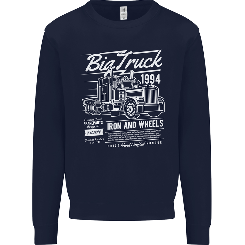 Lorry Driver HGV Big Truck Kids Sweatshirt Jumper Navy Blue
