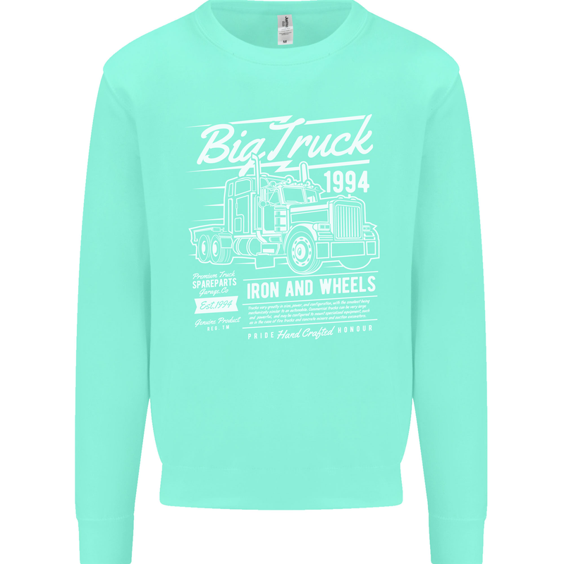 Lorry Driver HGV Big Truck Kids Sweatshirt Jumper Peppermint