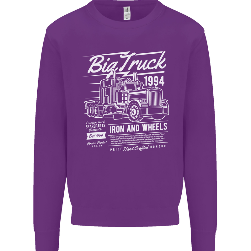Lorry Driver HGV Big Truck Kids Sweatshirt Jumper Purple