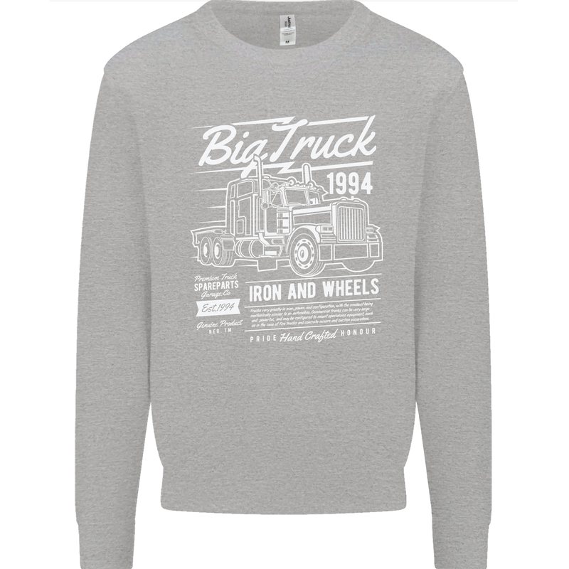 Lorry Driver HGV Big Truck Kids Sweatshirt Jumper Sports Grey