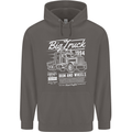 Lorry Driver HGV Big Truck Mens 80% Cotton Hoodie Charcoal