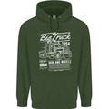 Lorry Driver HGV Big Truck Mens 80% Cotton Hoodie Forest Green