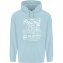 Lorry Driver HGV Big Truck Mens 80% Cotton Hoodie Light Blue