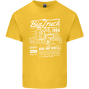 Lorry Driver HGV Big Truck Mens Cotton T-Shirt Tee Top Yellow