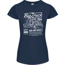 Lorry Driver HGV Big Truck Womens Petite Cut T-Shirt Navy Blue