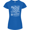 Lorry Driver HGV Big Truck Womens Petite Cut T-Shirt Royal Blue
