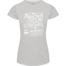 Lorry Driver HGV Big Truck Womens Petite Cut T-Shirt Sports Grey