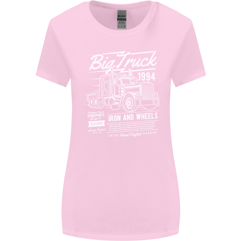 Lorry Driver HGV Big Truck Womens Wider Cut T-Shirt Light Pink