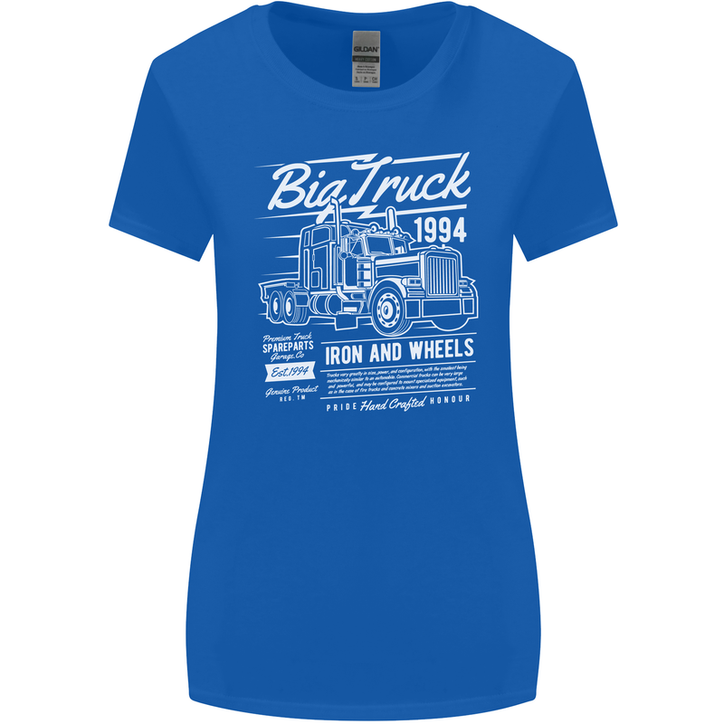 Lorry Driver HGV Big Truck Womens Wider Cut T-Shirt Royal Blue
