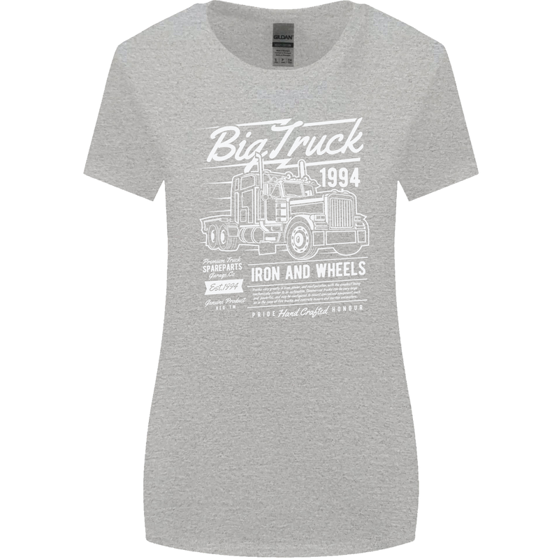 Lorry Driver HGV Big Truck Womens Wider Cut T-Shirt Sports Grey