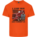 Lorry Driver I Like Big Trucks I Cannot Lie Trucker Kids T-Shirt Childrens Orange