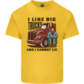 Lorry Driver I Like Big Trucks I Cannot Lie Trucker Kids T-Shirt Childrens Yellow