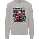 Lorry Driver I Like Big Trucks I Cannot Lie Trucker Mens Sweatshirt Jumper Sports Grey