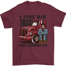 Lorry Driver I Like Big Trucks I Cannot Lie Trucker Mens T-Shirt 100% Cotton Maroon