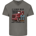 Lorry Driver I Like Big Trucks I Cannot Lie Trucker Mens V-Neck Cotton T-Shirt Charcoal