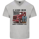 Lorry Driver I Like Big Trucks I Cannot Lie Trucker Mens V-Neck Cotton T-Shirt Sports Grey