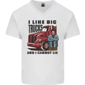Lorry Driver I Like Big Trucks I Cannot Lie Trucker Mens V-Neck Cotton T-Shirt White