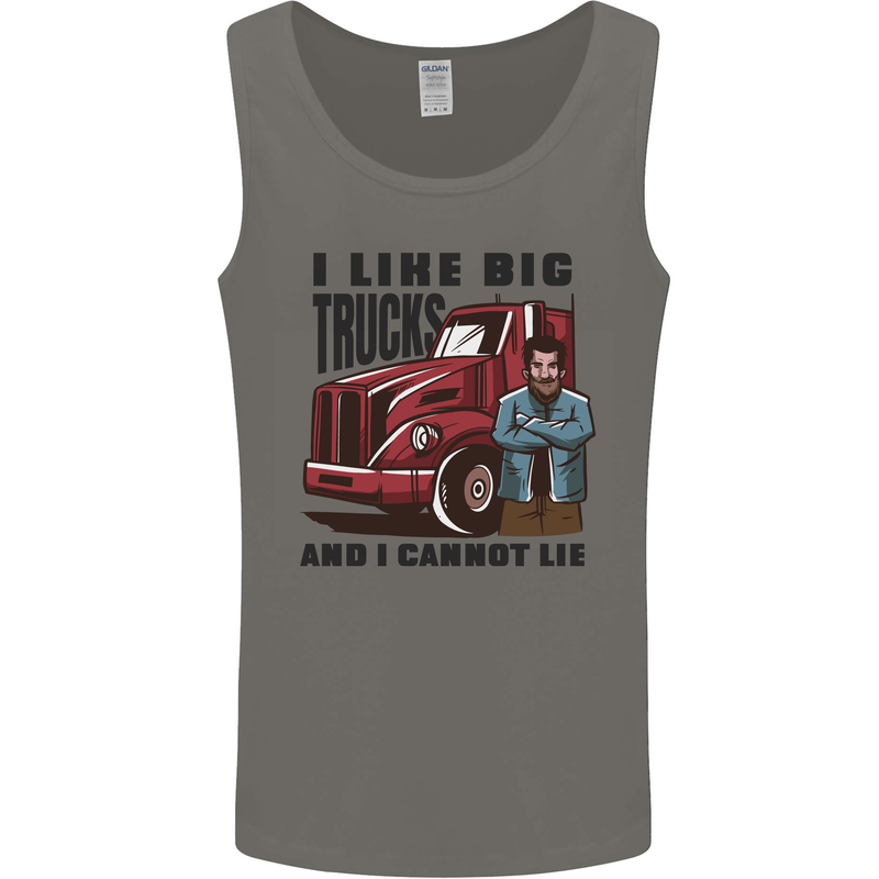 Lorry Driver I Like Big Trucks I Cannot Lie Trucker Mens Vest Tank Top Charcoal