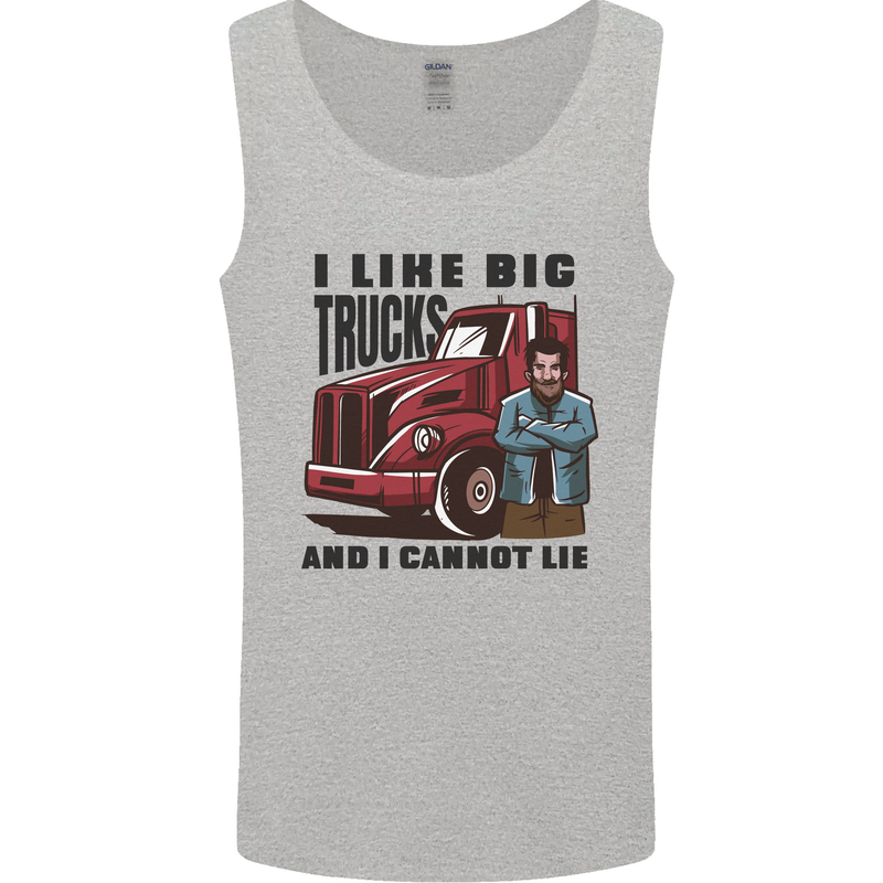 Lorry Driver I Like Big Trucks I Cannot Lie Trucker Mens Vest Tank Top Sports Grey