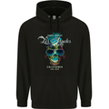 Los Angeles Surf Skull Surfing Mens 80% Cotton Hoodie Black