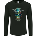 Los Angeles Surf Skull Surfing Mens Long Sleeve T-Shirt Black