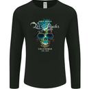 Los Angeles Surf Skull Surfing Mens Long Sleeve T-Shirt Black