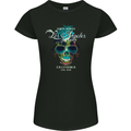 Los Angeles Surf Skull Surfing Womens Petite Cut T-Shirt Black