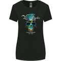 Los Angeles Surf Skull Surfing Womens Wider Cut T-Shirt Black