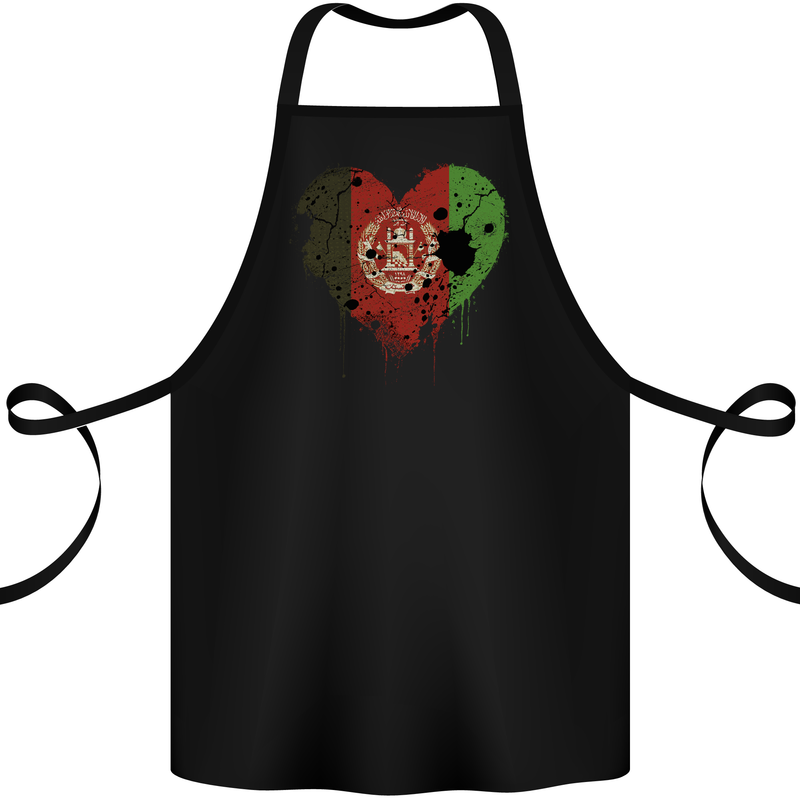 Love Afghanistan Flag Afghan Day Football Cotton Apron 100% Organic Black