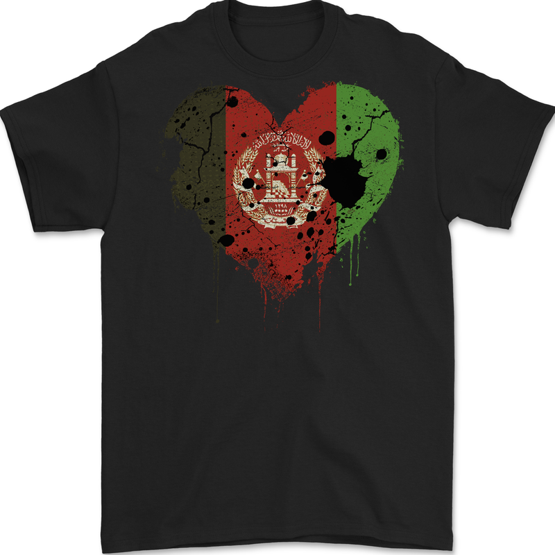 Love Afghanistan Flag Afghan Day Football Mens Gildan Cotton T-Shirt Black