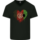 Love Afghanistan Flag Afghan Day Football Mens V-Neck Cotton T-Shirt Black