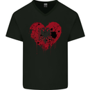Love Albania Flag Albanian Day Football Mens V-Neck Cotton T-Shirt Black