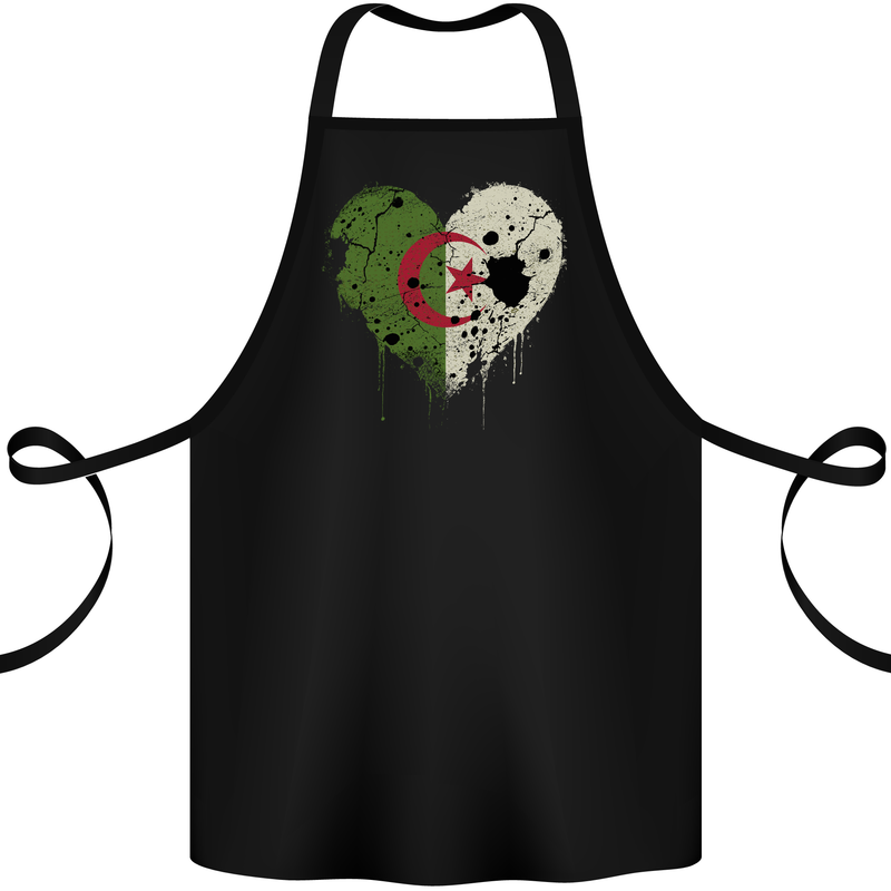 Love Algeria Flag Algerian Day Football Cotton Apron 100% Organic Black
