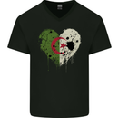 Love Algeria Flag Algerian Day Football Mens V-Neck Cotton T-Shirt Black