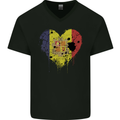 Love Andorra Flag Andorran Day Football Mens V-Neck Cotton T-Shirt Black